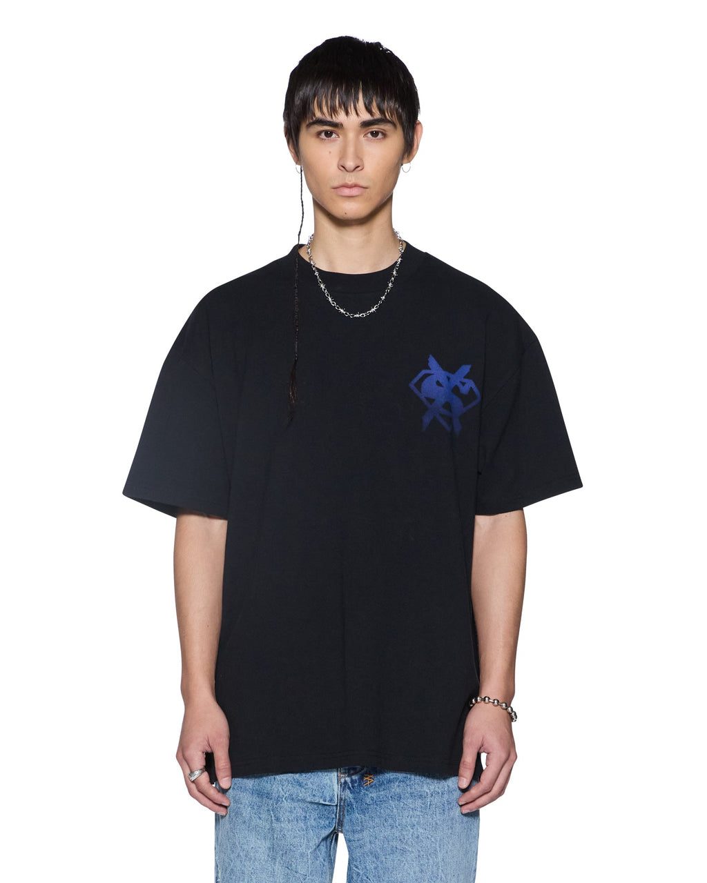 Mens Zero Heroes Ekcess Ss Tee Jett Black Oversized Tees - Black