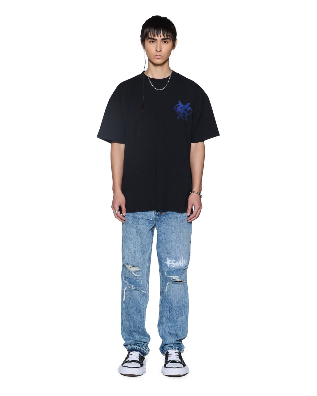 Mens Zero Heroes Ekcess Ss Tee Jett Black Oversized Tees - Black