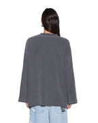 Womens Sott Altar Boyfriend Ls Tee Charcoal Oversized Tees - Grey