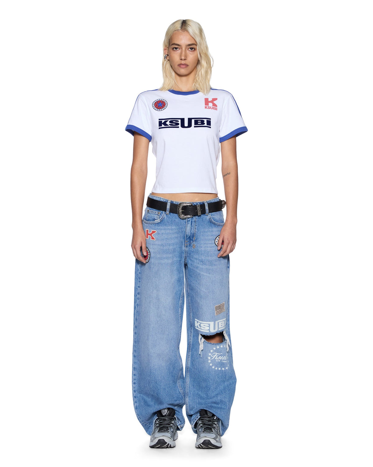 Womens Union Shrunken Tee White Fitted Tees - White