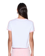 Womens Varsity Shrunken Tee White Quartz Fitted Tees - White