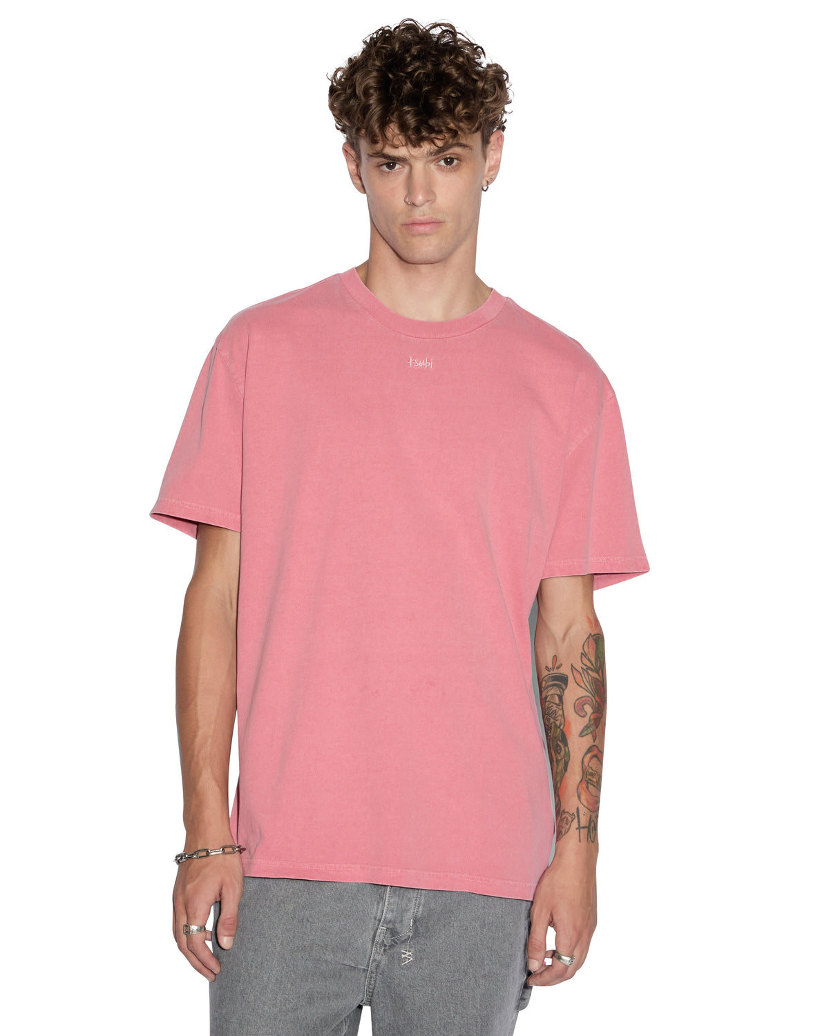 Mens 1999 Biggie Ss Tee Bleached Red Oversized Tees - Red