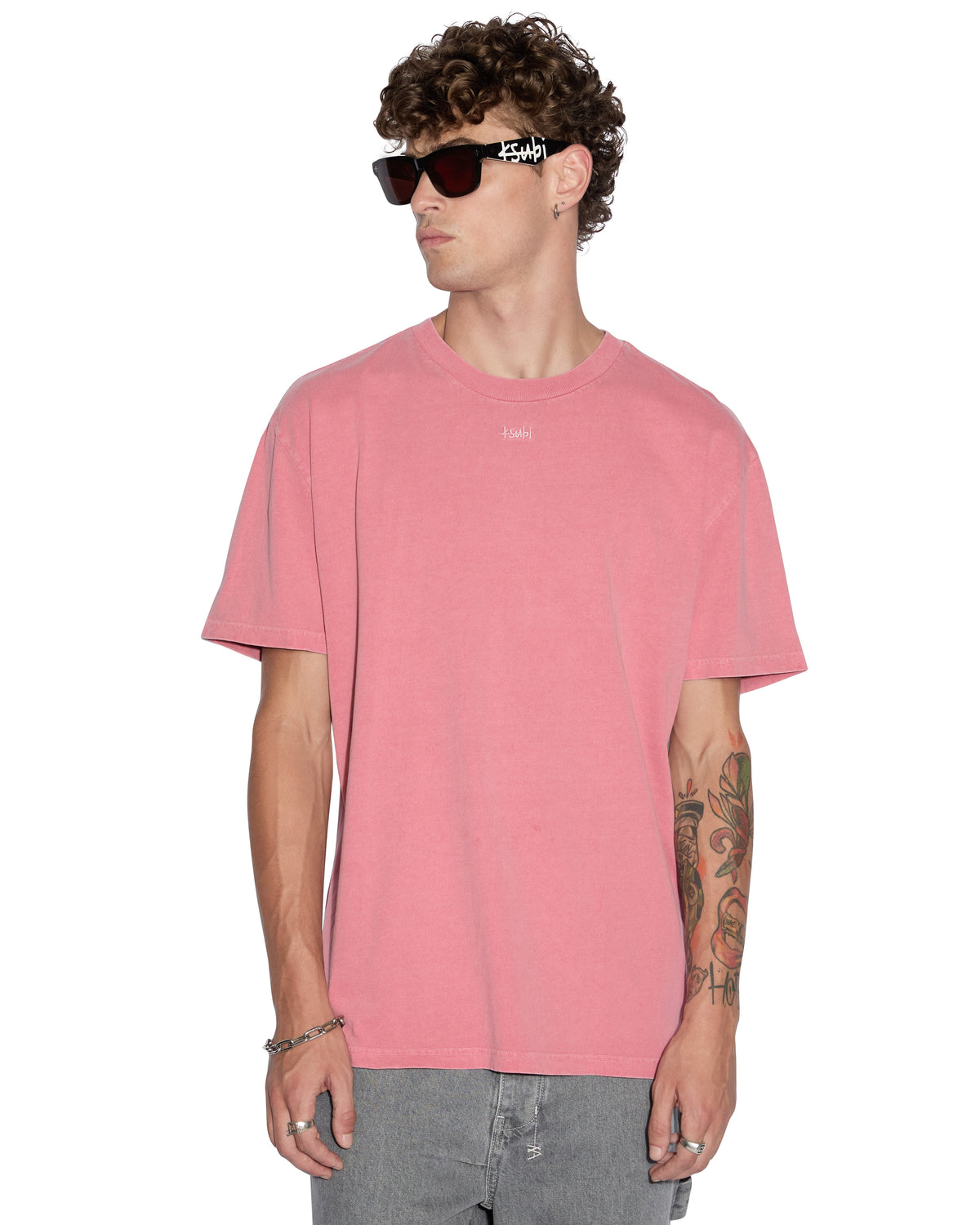 Mens 1999 Biggie Ss Tee Bleached Red Oversized Tees - Red