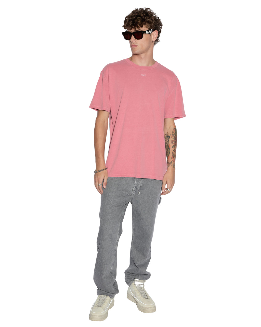 Mens 1999 Biggie Ss Tee Bleached Red Oversized Tees - Red