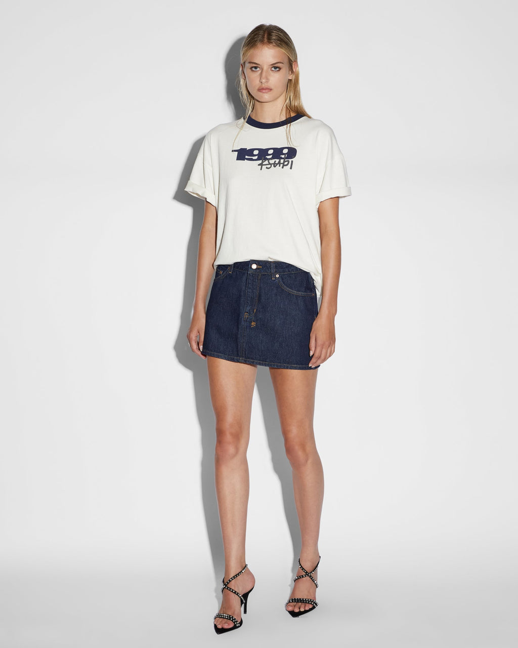 Womens Low Rider Mini Legacy Baggy Skirts - Denim