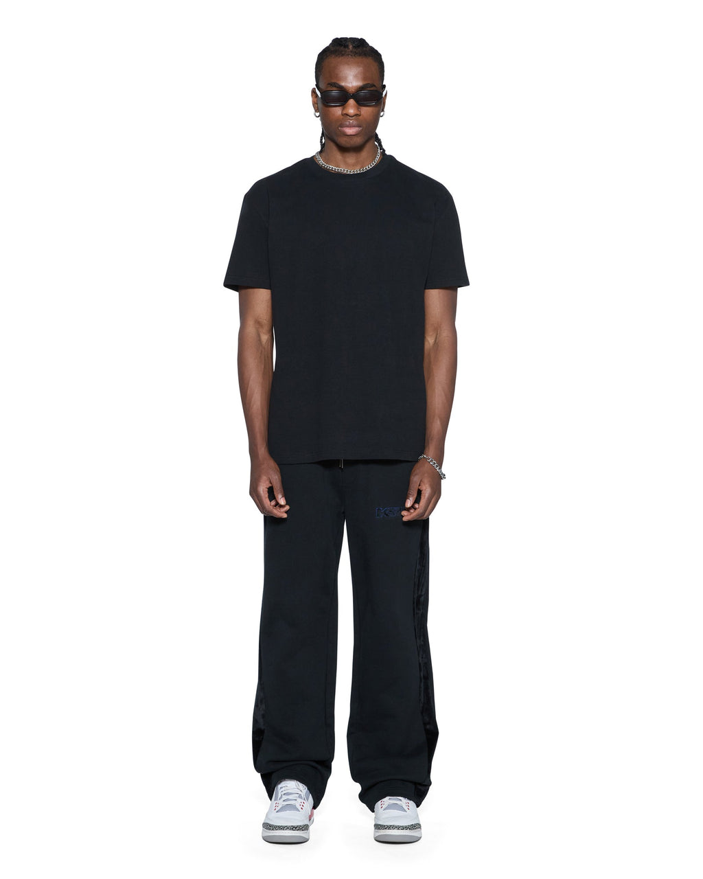 Mens 4x4 Paise Biggie Ss Tee Cobalt Black Regular Tees - Black