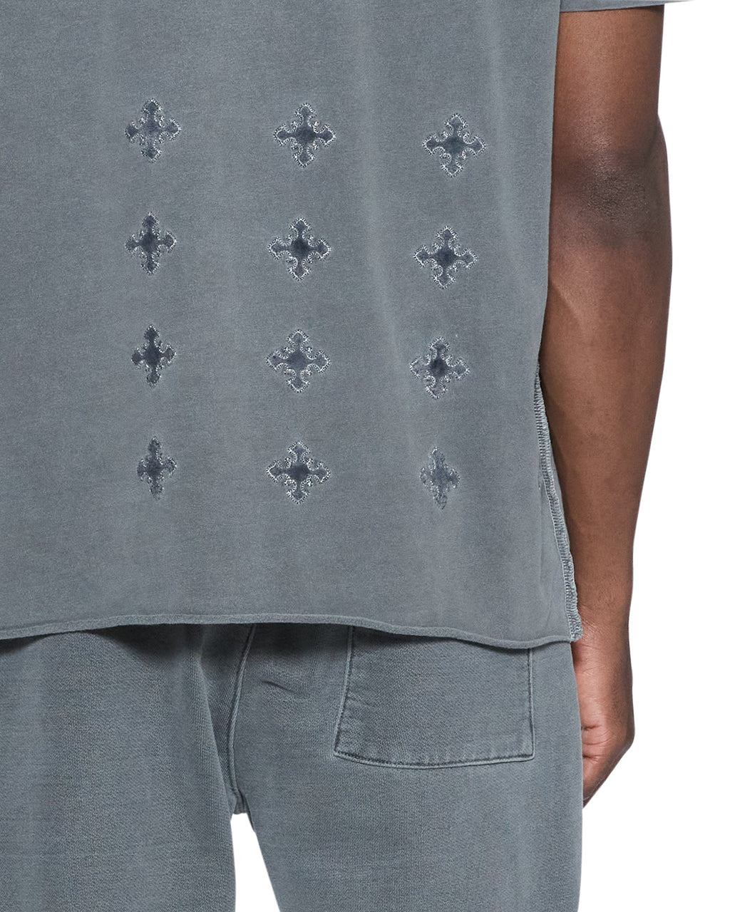 Mens 4x4 Paise Biggie Ss Tee Charcoal Regular Tees - Grey