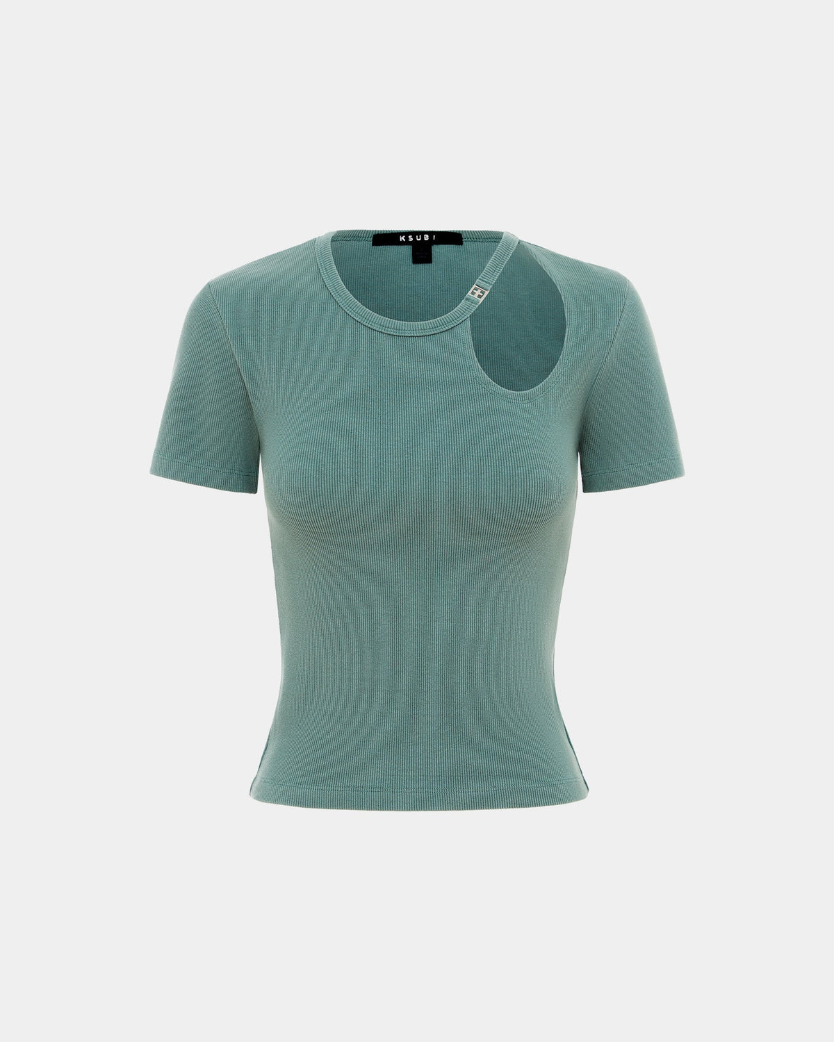 Womens Arise Cut Out Ss Tee Lagoon Fitted Tees - Green