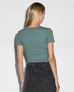 Womens Arise Cut Out Ss Tee Lagoon Fitted Tees - Green