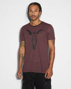 Mens Angel Sioux Ss Tee Red Stripe Slim Tees - Red