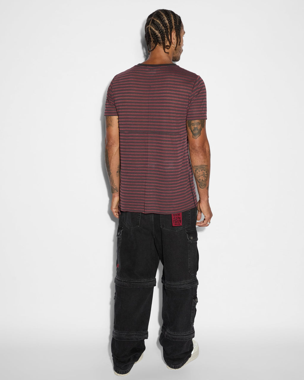 Mens Angel Sioux Ss Tee Red Stripe Slim Tees - Red