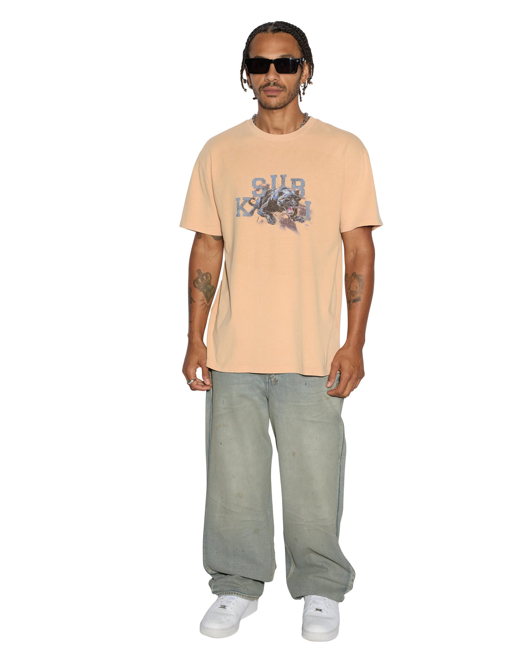 Mens Apex Biggie Ss Tee Flare Oversized Tees - Orange