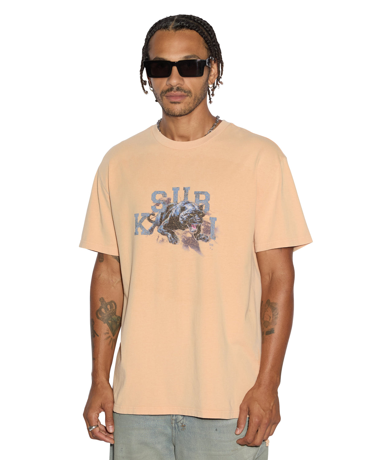 Mens Apex Biggie Ss Tee Flare Oversized Tees - Orange