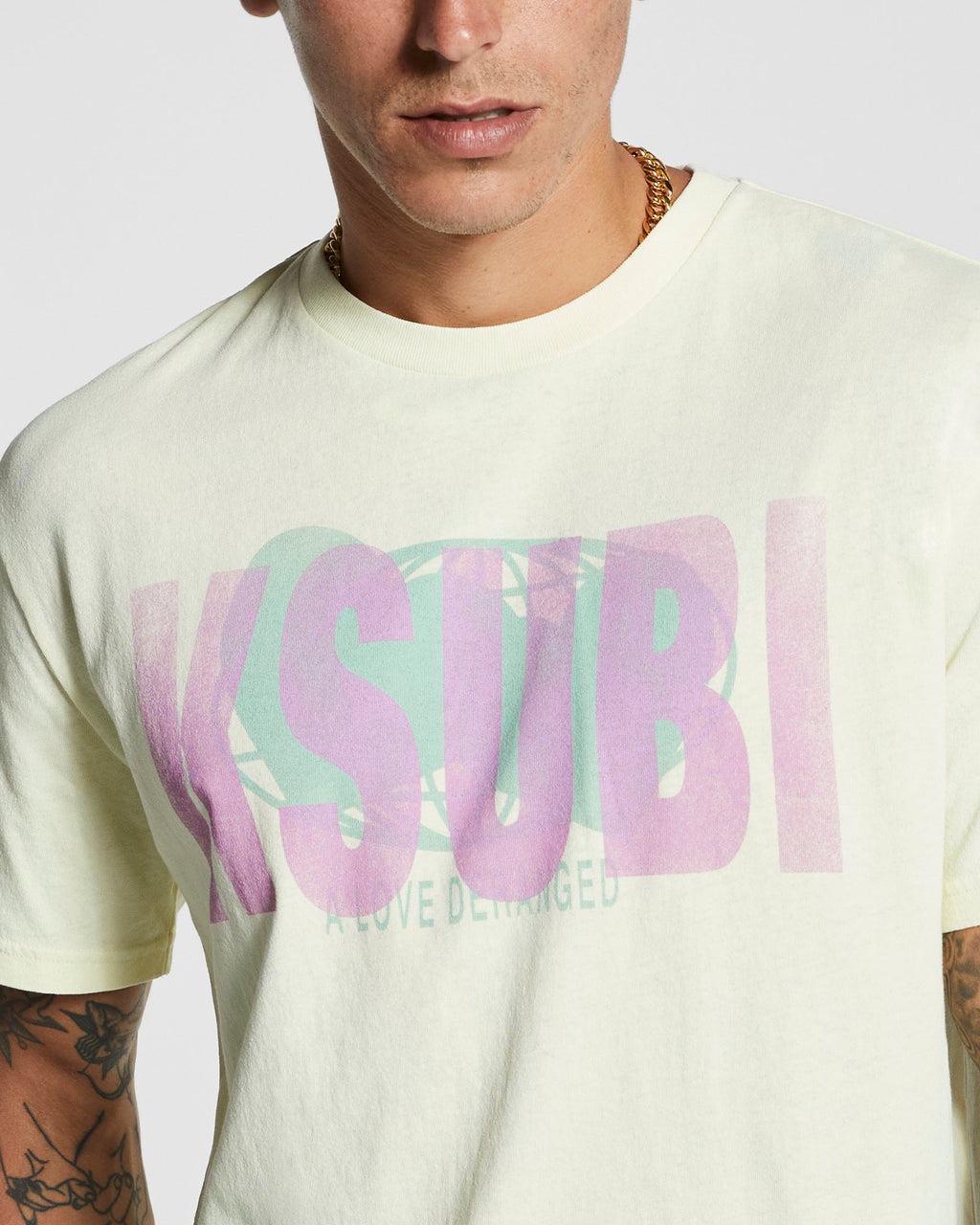 Mens Deranged Kash Ss Tee Lemon Regular Tees - Yellow