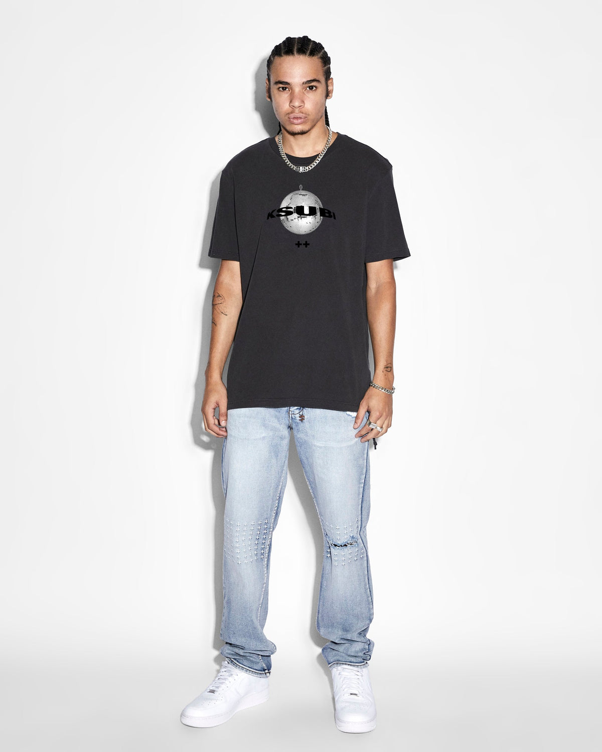 Mens Chitch Enjoy Trashed Slim Denim Jeans - Denim