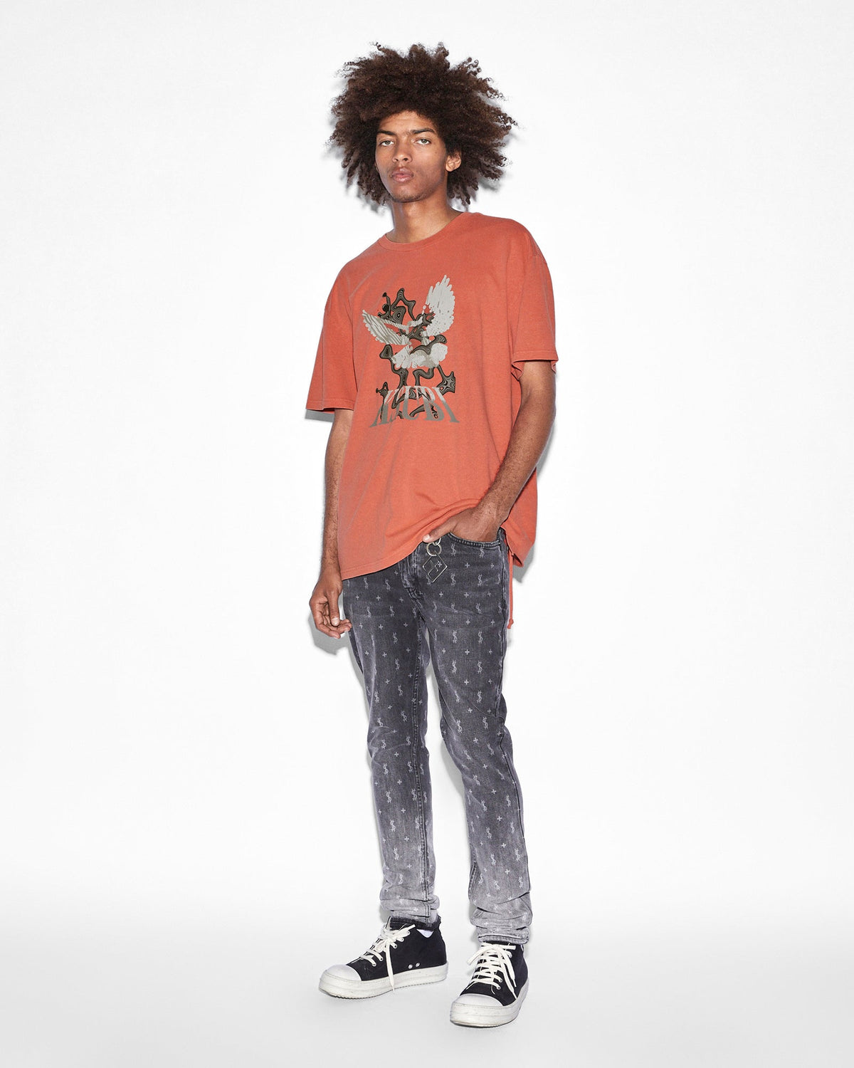 Mens Flight Biggie Ss Tee Torch Oversized Tees - Red