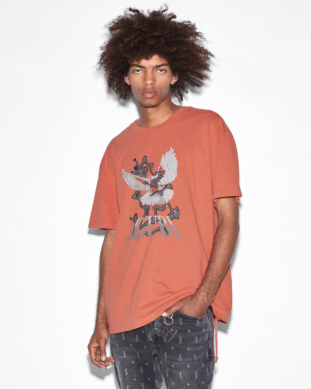 Mens Flight Biggie Ss Tee Torch Oversized Tees - Red