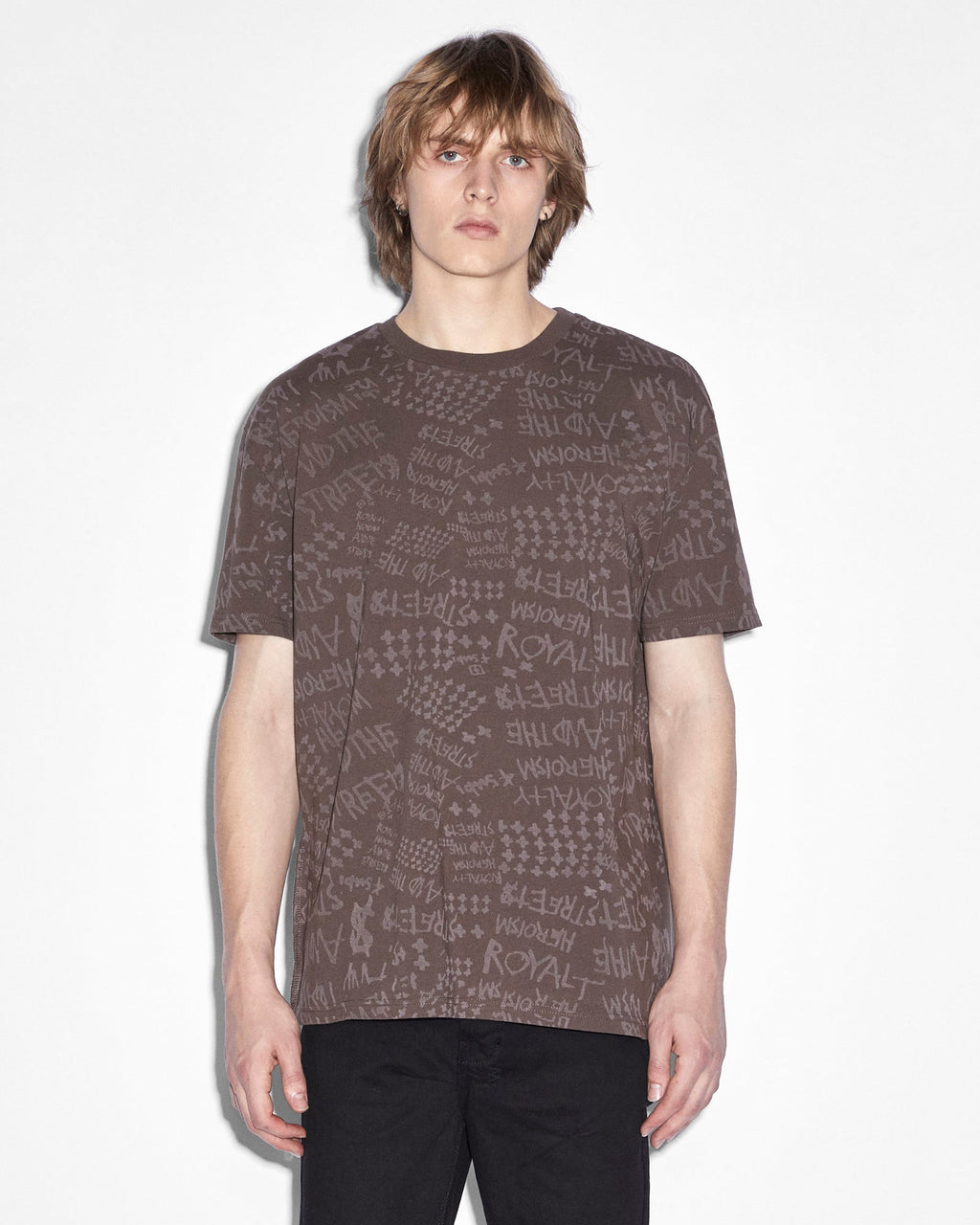 Mens Heroism Biggie Ss Tee Java Oversized Tees - Brown