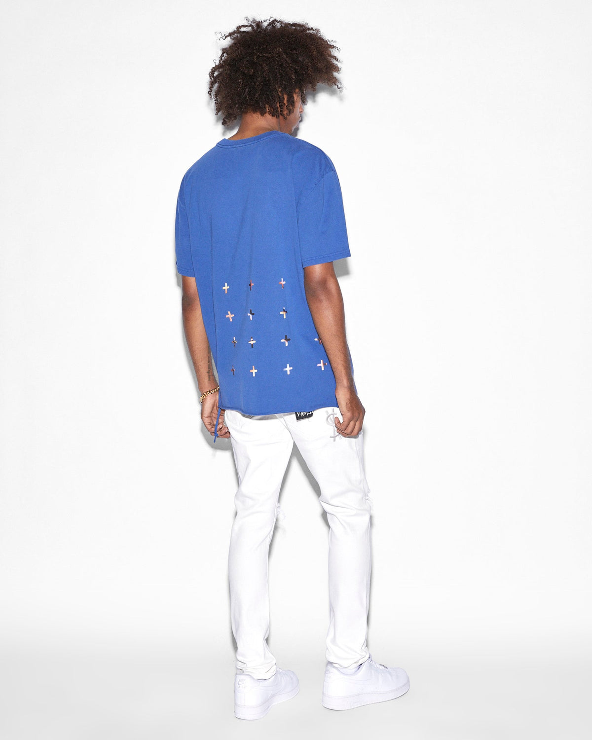 Mens Mind State Biggie Ss Tee Solid Blue Oversized Tees - Blue