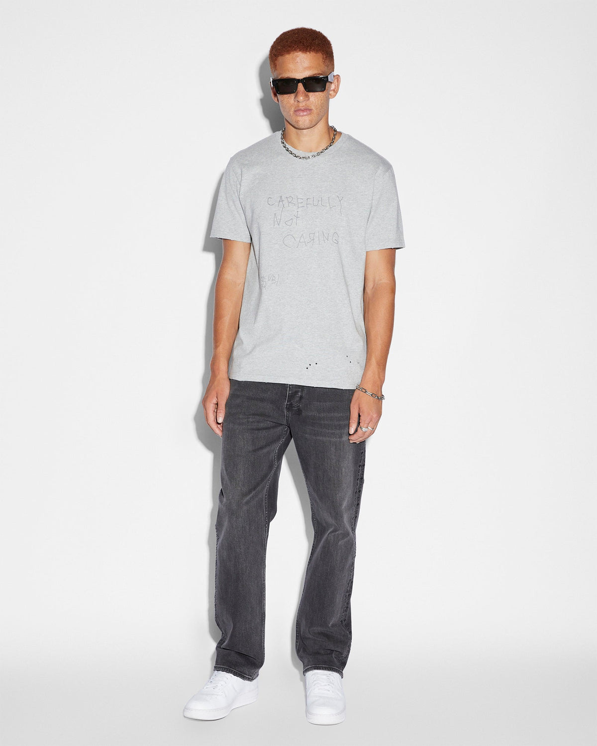 Mens Hazlow Black Metal Straight Denim Jeans - Black