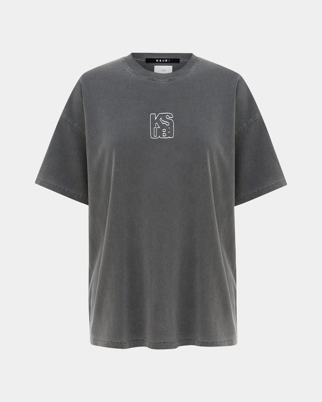 Womens Stacked Oh G Ss Tee Charcoal Oversized Tees - Grey