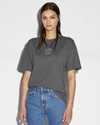Womens Stacked Oh G Ss Tee Charcoal Oversized Tees - Grey