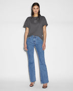 Womens Stacked Oh G Ss Tee Charcoal Oversized Tees - Grey