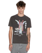 Mens Sinners Kash Ss Tee Acid Black Regular Tees - Black