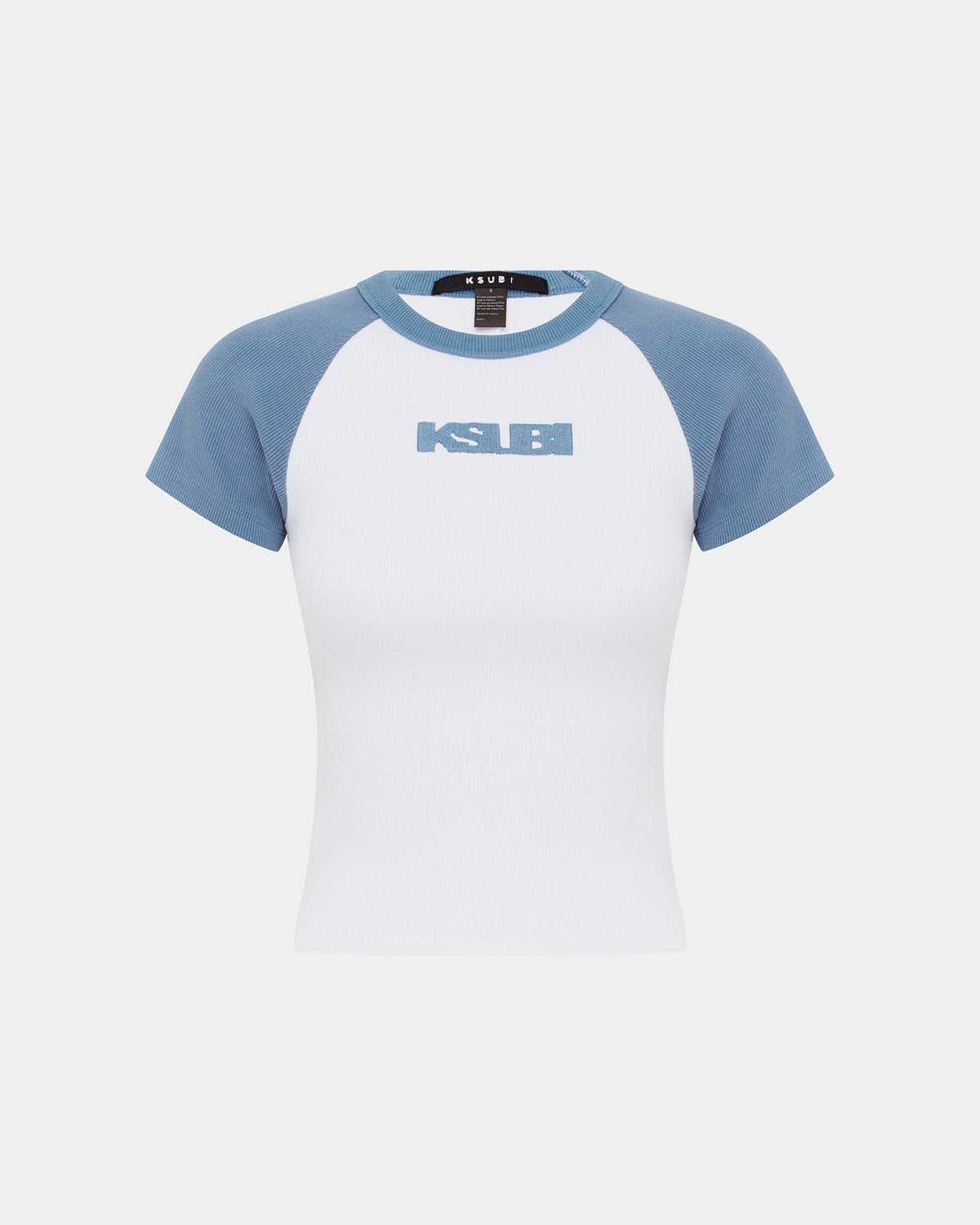 Womens Ksb Baby Ringer Ss Tee Charcoal/white Fitted Tees - Grey