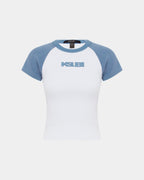 Womens Ksb Baby Ringer Ss Tee Charcoal/white Fitted Tees - Grey
