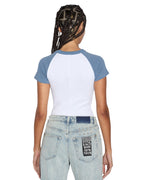 Womens Ksb Baby Ringer Ss Tee Charcoal/white Fitted Tees - Grey