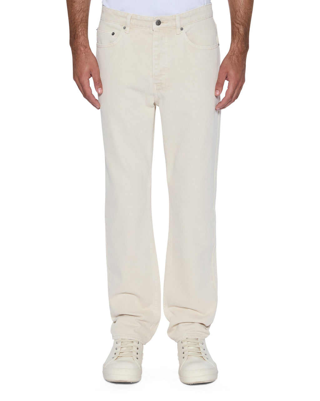 Mens Hazlow Ecru Straight Denim Jeans - Beige