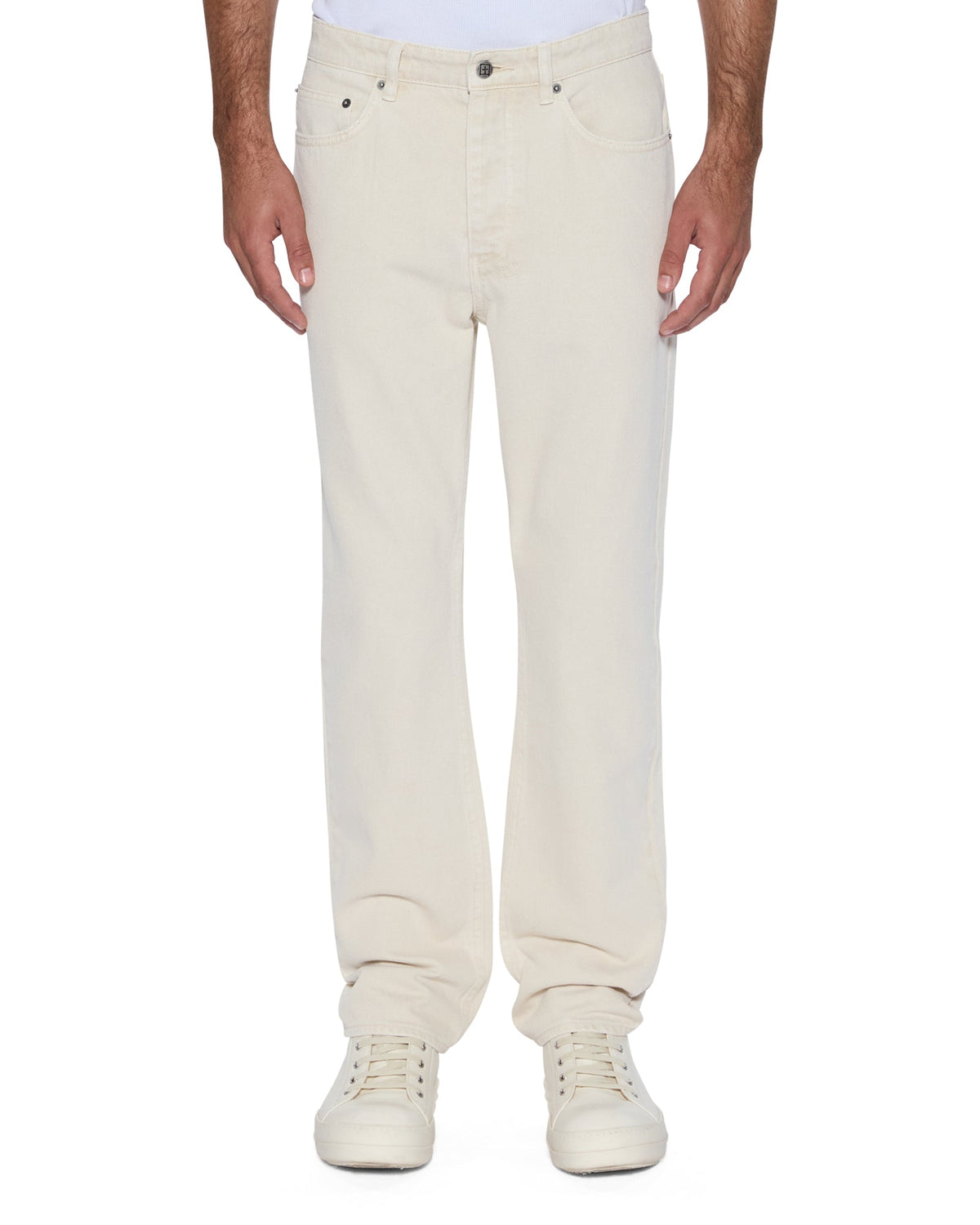 Mens Hazlow Ecru Straight Denim Jeans - Beige