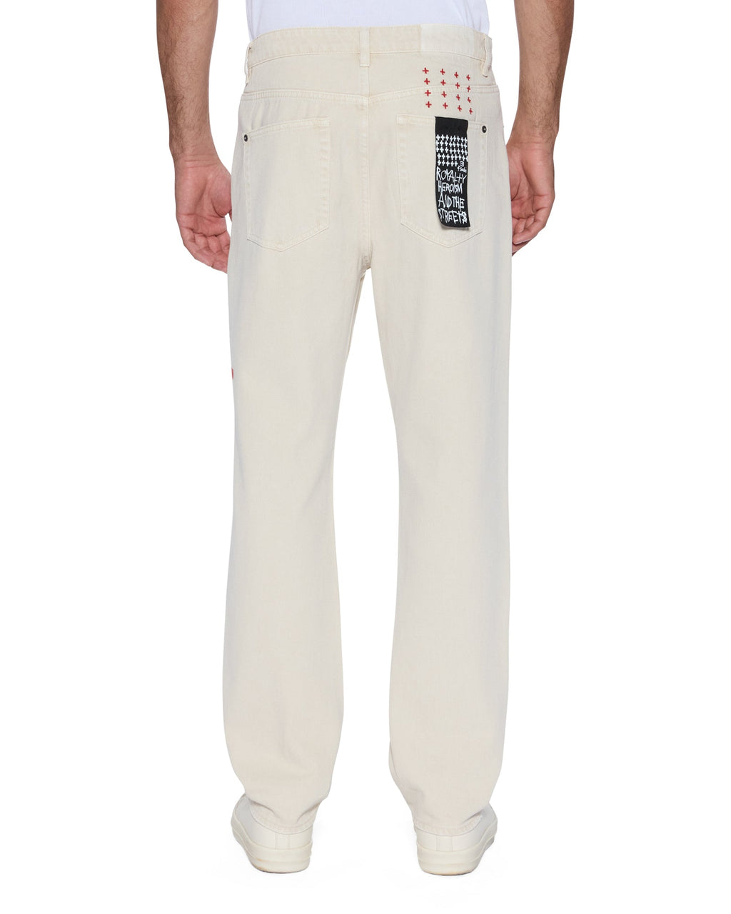 Mens Hazlow Ecru Straight Denim Jeans - Beige