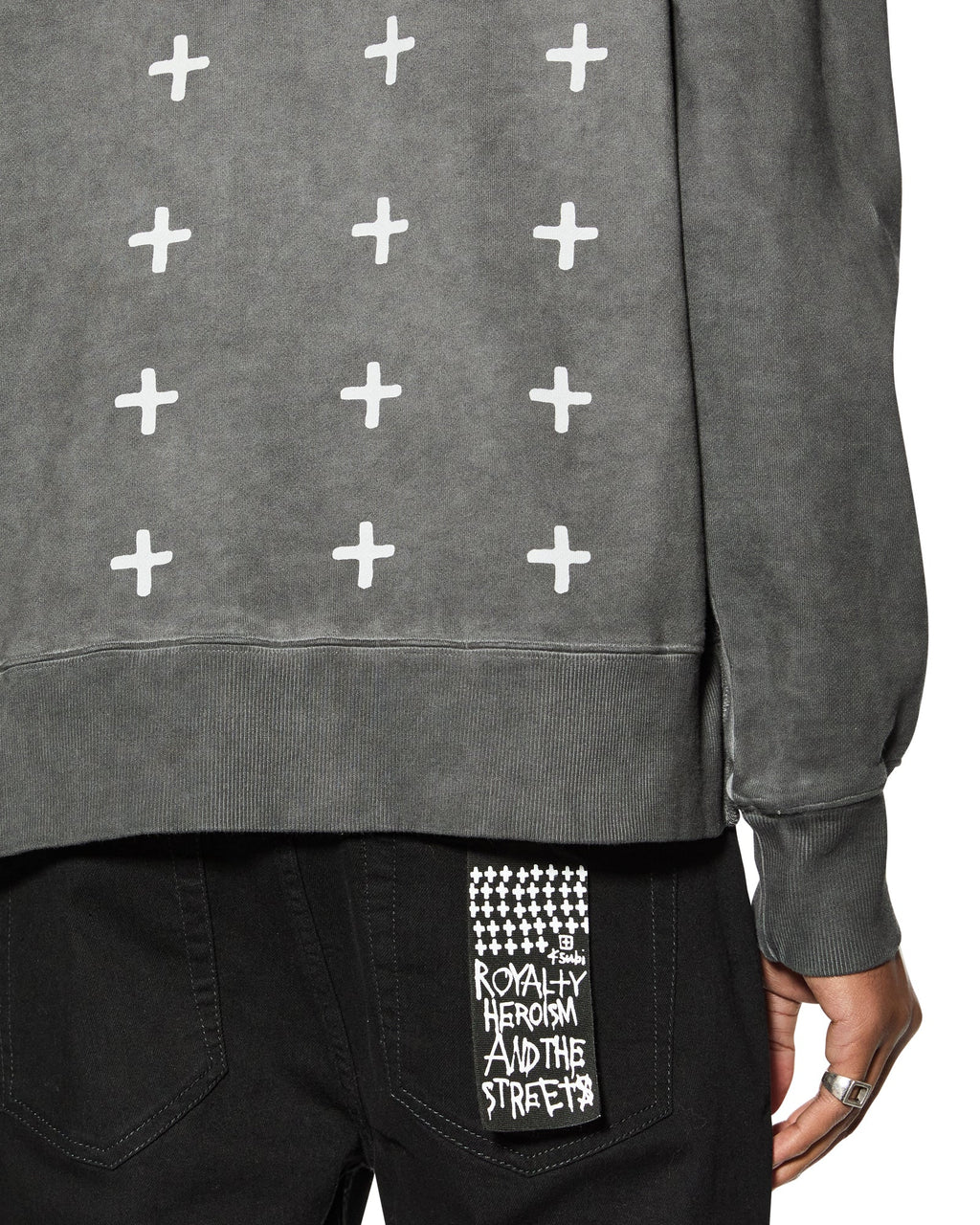 Mens 1999 Fade Kash Hoodie Charcoal Regular Fleece - Grey