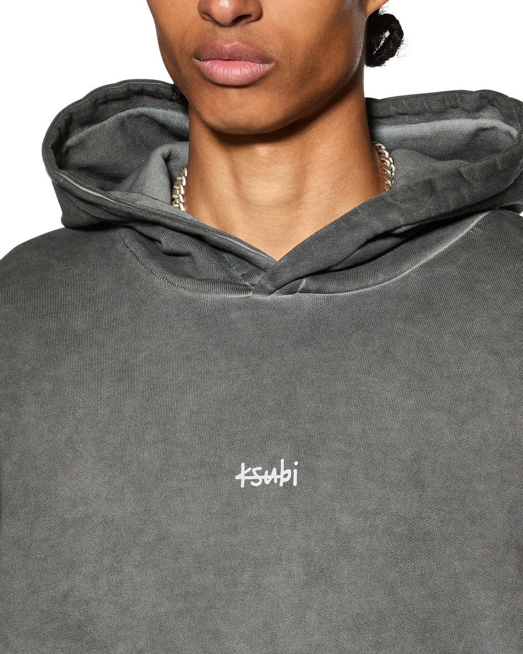 Mens 1999 Fade Kash Hoodie Charcoal Regular Fleece - Grey