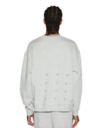 Mens 4 X 4 Biggie Crew Grey Marle Oversized Fleece - Grey