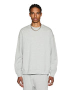 Mens 4 X 4 Biggie Crew Grey Marle Oversized Fleece - Grey