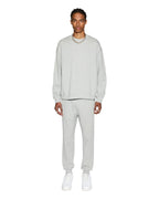 Mens 4 X 4 Biggie Crew Grey Marle Oversized Fleece - Grey