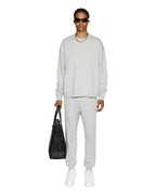 Mens 4 X 4 Biggie Crew Grey Marle Oversized Fleece - Grey