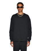 Mens 4 X 4 Biggie Crew Jet Black Oversized Fleece - Black
