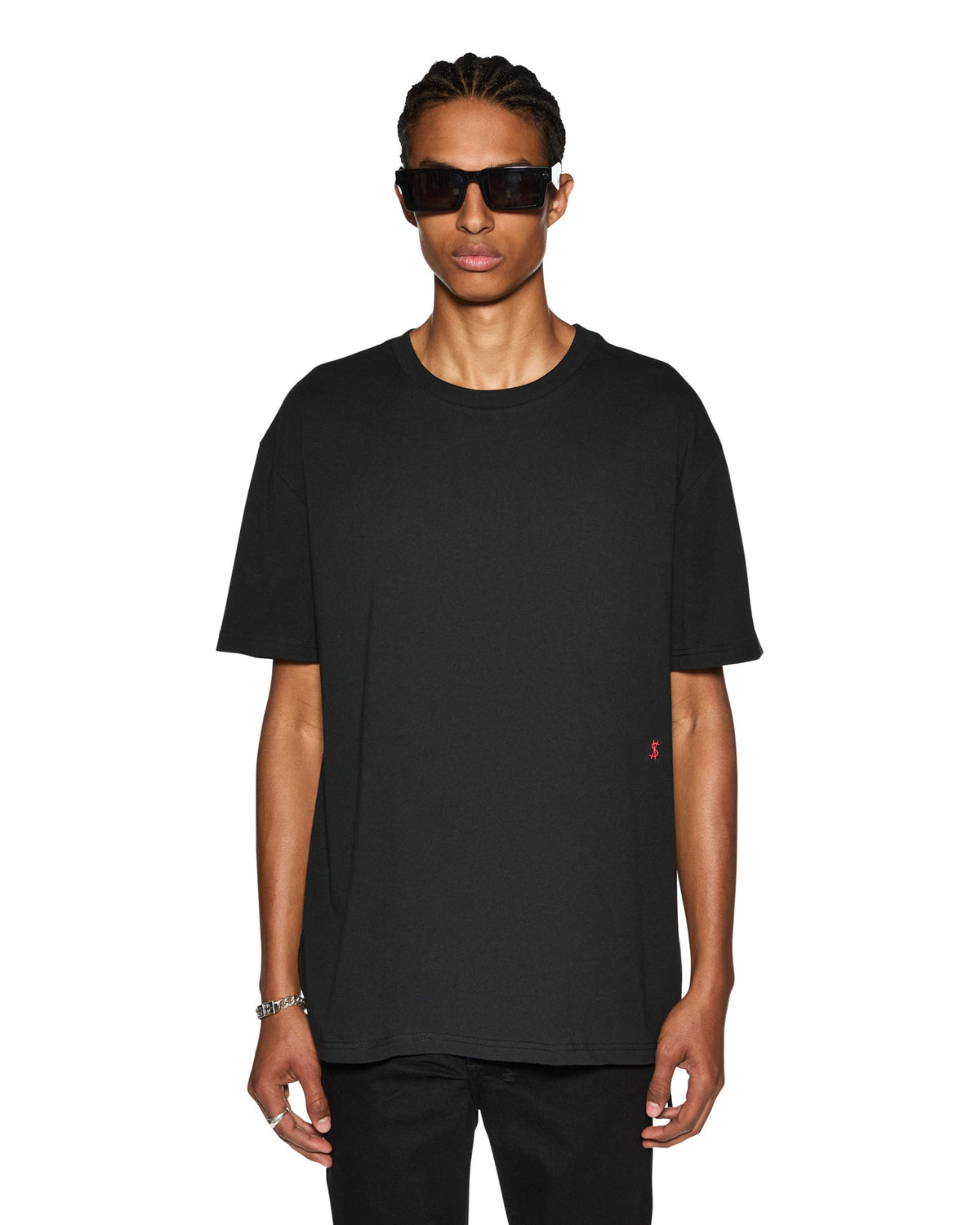 Mens 4x4 Biggie Ss Tee Black/red Oversized Tees - Black