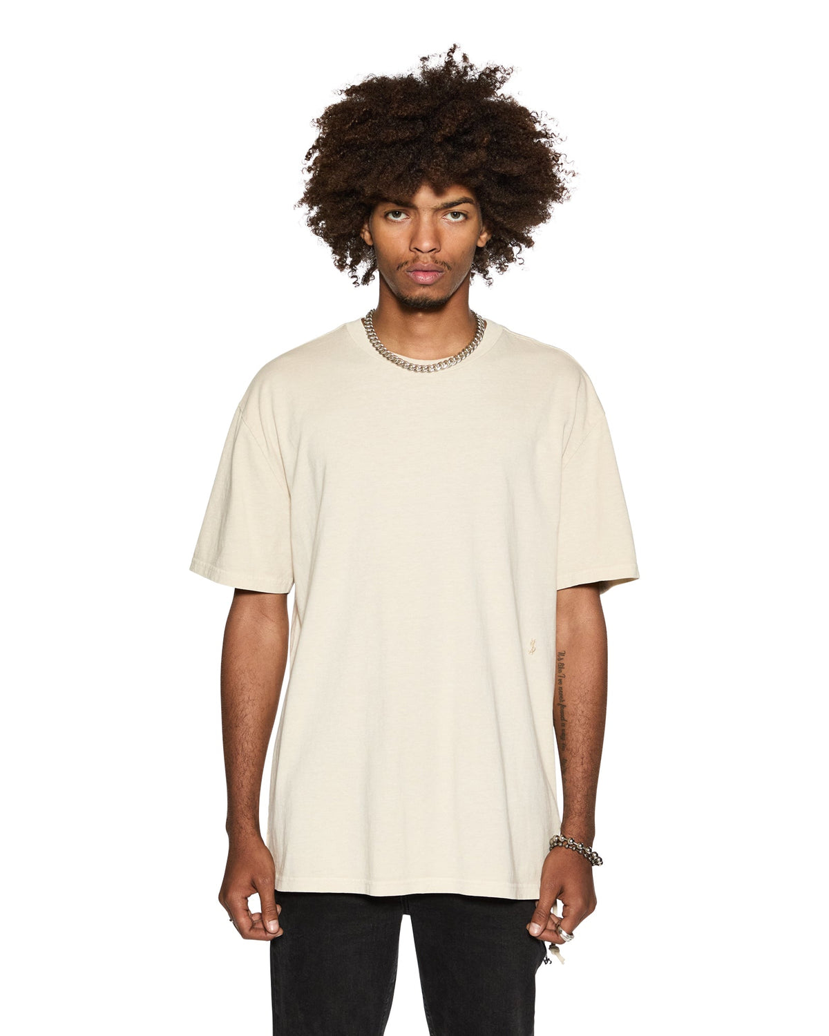 Mens 4 X 4 Biggie Ss Tee Desert Oversized Tees - Tan