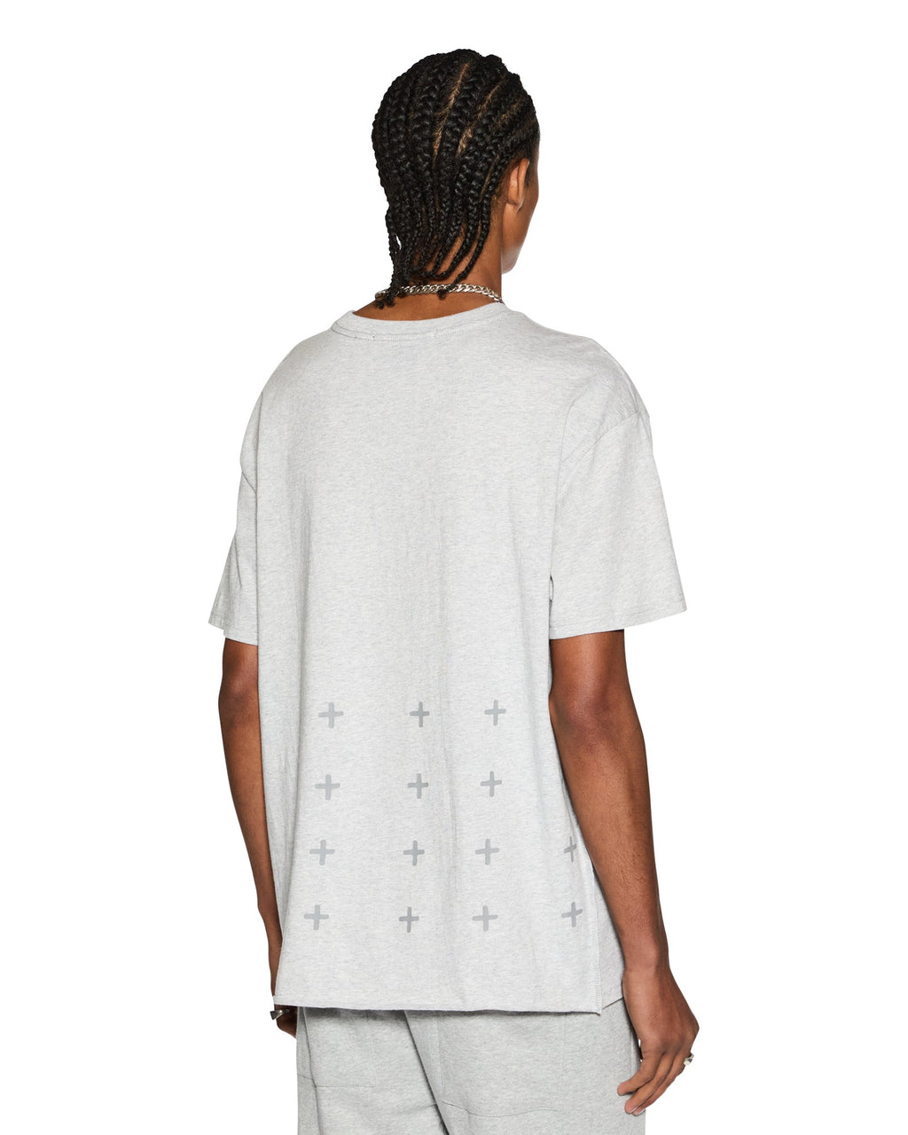 Mens 4 X 4 Biggie Ss Tee Grey Marle Oversized Tees - Grey