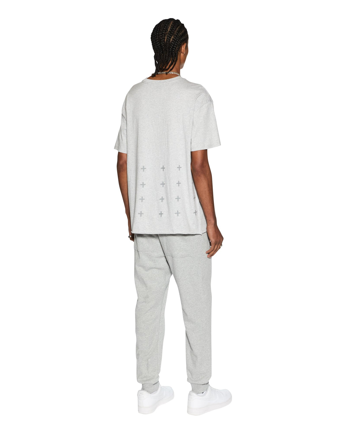 Mens 4 X 4 Biggie Ss Tee Grey Marle Oversized Tees - Grey