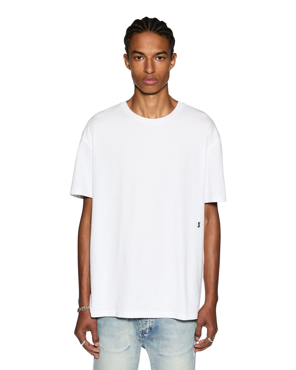 Mens 4 X 4 Biggie Ss Tee Optic White Oversized Tees - White