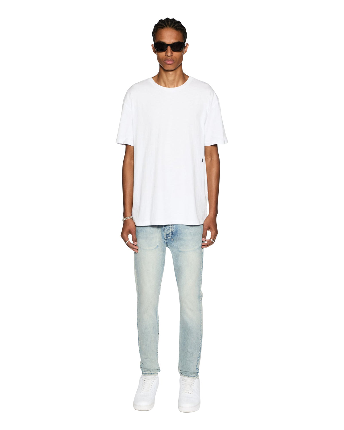 Mens 4 X 4 Biggie Ss Tee Optic White Oversized Tees - White