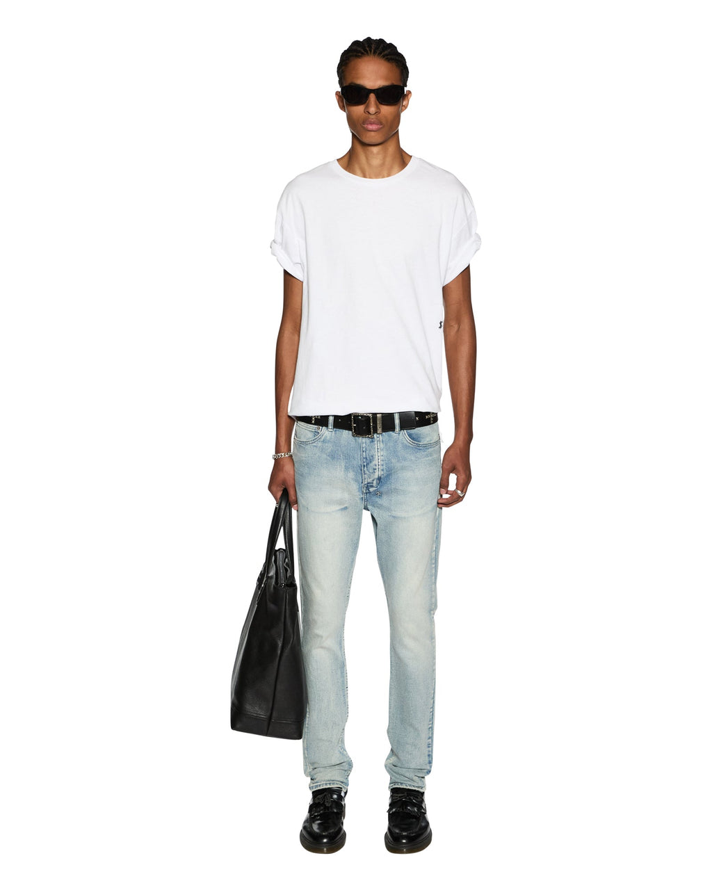 Mens 4 X 4 Biggie Ss Tee Optic White Oversized Tees - White