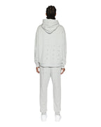 Mens 4 X 4 Biggie Hoodie Grey Marle Oversized Fleece - Grey