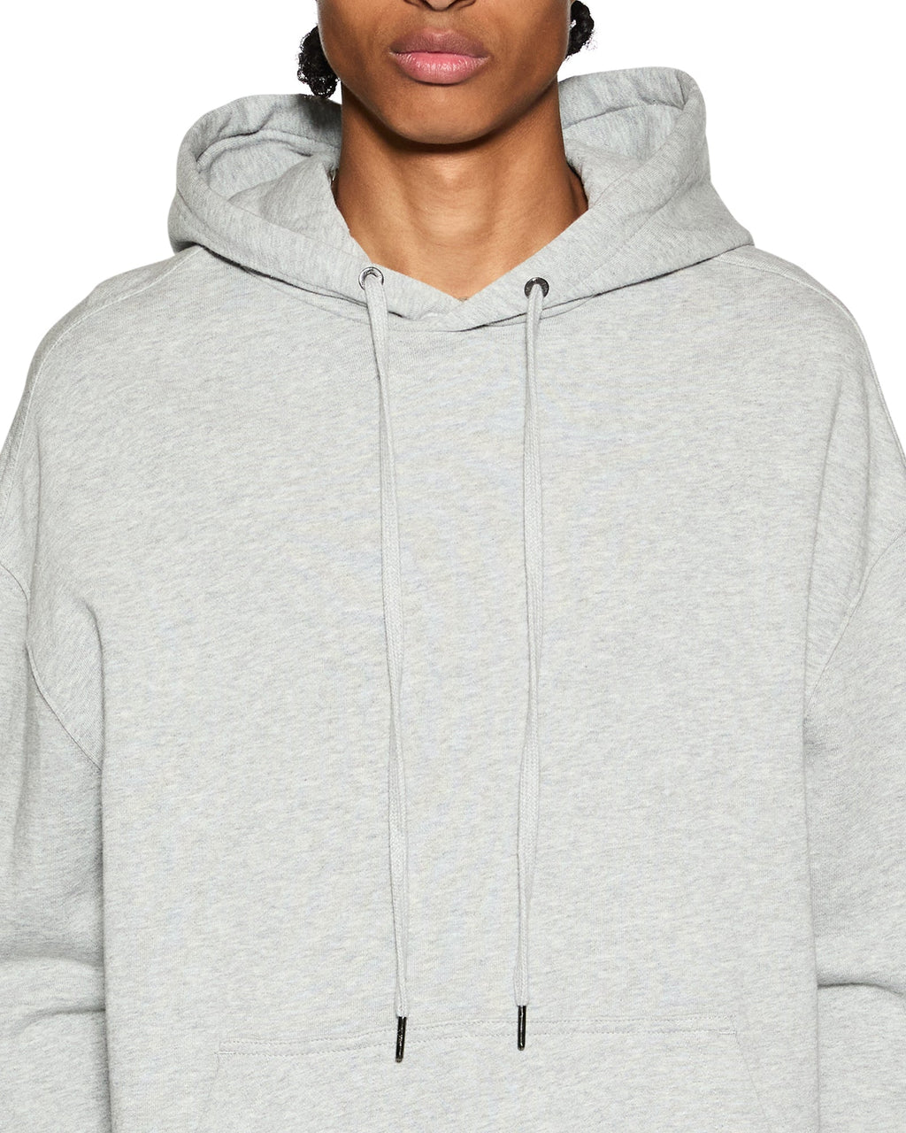 Mens 4 X 4 Biggie Hoodie Grey Marle Oversized Fleece - Grey